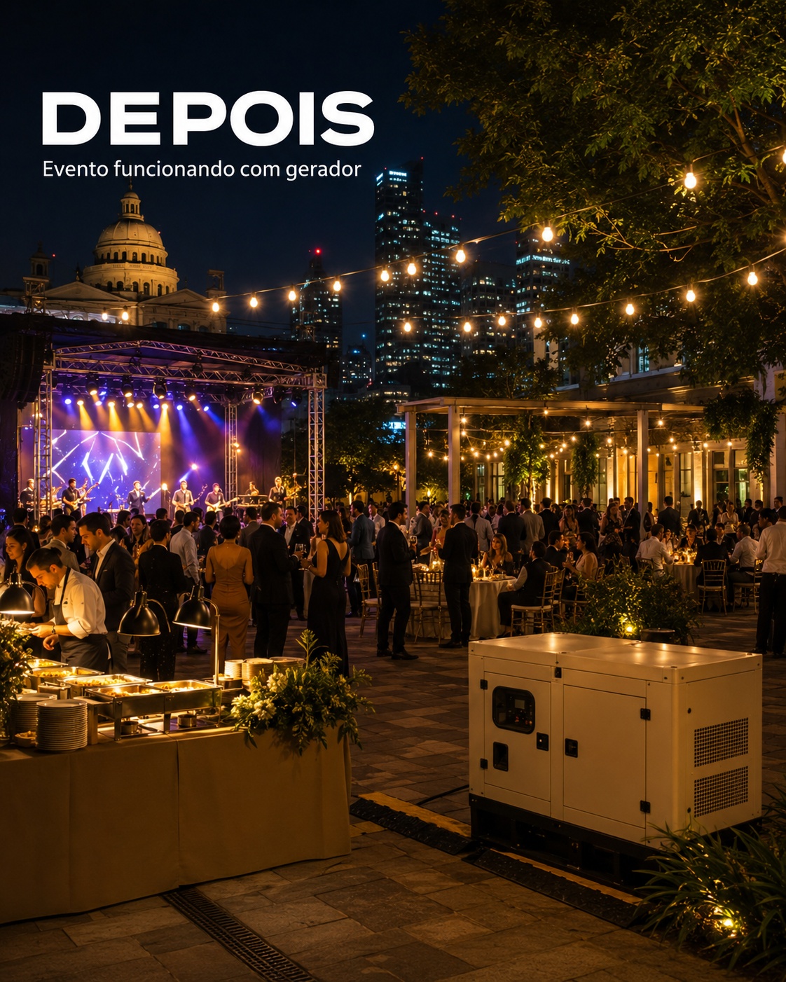 Depois — Evento com energia ininterrupta